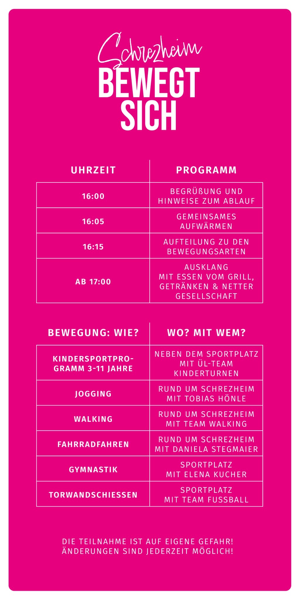 schrezheim bewegt sich programm
